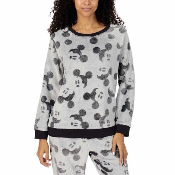 DISNEY Grey Mickey Mouse Chenille Sleep Top - Picture 1 of 12